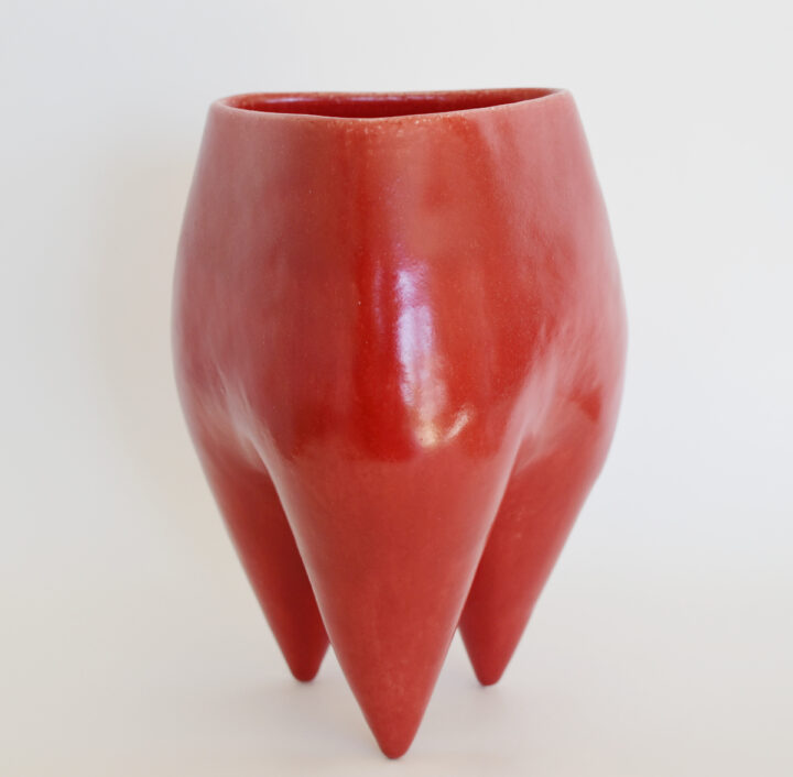 Deana Moore Tripod vessel in red glaze
